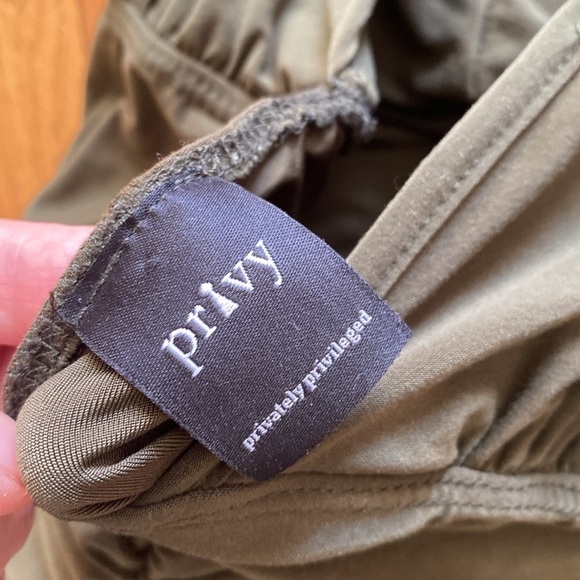 Privy Army Green Open Back Front Twist Pencil Dress Size Small - Picture 7 of 8